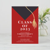 Uitnodiging van de Pet van de afstudeerder (Staand voorkant)