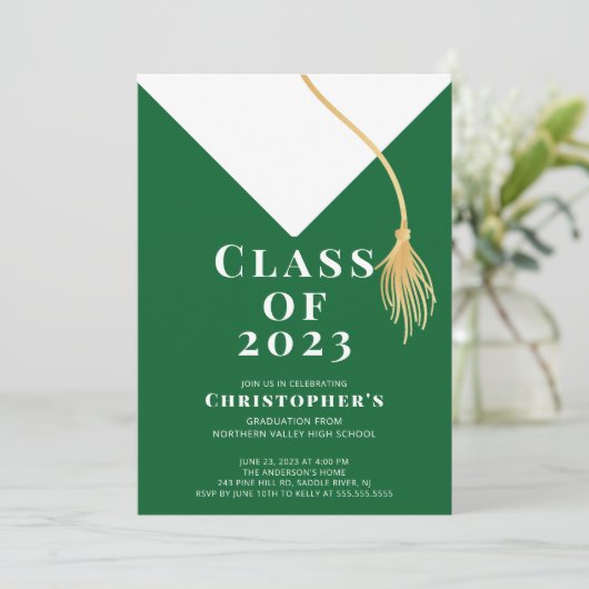 Uitnodiging van de Pet van de afstudeerder (Staand voorkant)