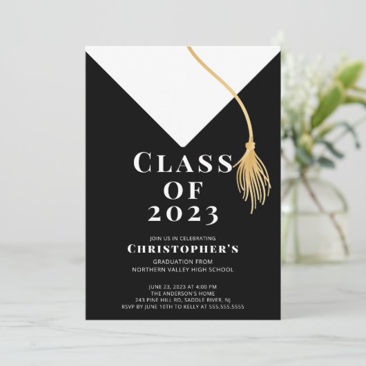 Uitnodiging van de Pet van de afstudeerder (Staand voorkant)