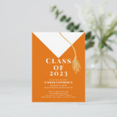 Uitnodiging van de Pet van de afstudeerder Briefkaart (Staand voorkant)