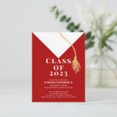 Uitnodiging van de Pet van de afstudeerder Briefkaart (Staand voorkant)