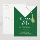 Uitnodiging van de Pet van de afstudeerder Briefkaart (Voorkant / Achterkant)