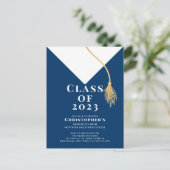 Uitnodiging van de Pet van de afstudeerder Briefkaart (Staand voorkant)