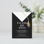 Uitnodiging van de Pet van de afstudeerder Briefkaart (Staand voorkant)