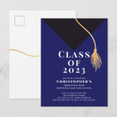 Uitnodiging van de Pet van de afstudeerder Briefkaart (Voorkant / Achterkant)