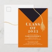 Uitnodiging van de Pet van de afstudeerder Briefkaart (Voorkant / Achterkant)