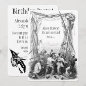  uitnodiging van de Pirate Buccaneer Birthday (Voorkant / Achterkant)
