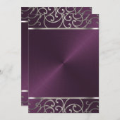 Uitnodiging van de Plum and Silver Holiday Party (Voorkant / Achterkant)