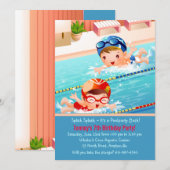 Uitnodiging van de Pool van de Zwemmen (Voorkant / Achterkant)