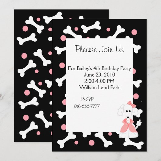 uitnodiging van de pooldag (Voorkant / Achterkant)