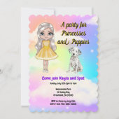 Uitnodiging van de Princesses en Puppies (Voorkant)