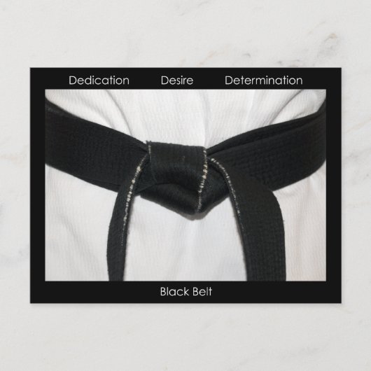 Uitnodiging van de Promotietest van de Zwarte Belt Briefkaart (Voorkant)