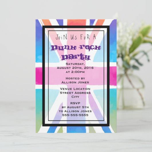 Uitnodiging van de Punk Partij van de Jack Flag va (Staand voorkant)