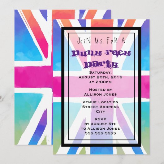 Uitnodiging van de Punk Partij van de Jack Flag va (Voorkant / Achterkant)