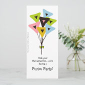 Uitnodiging van de Purim Party Helium Hamantaschen (Staand voorkant)