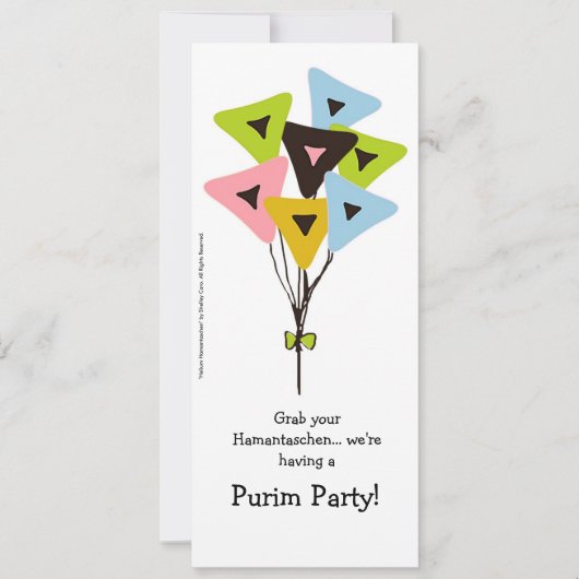 Uitnodiging van de Purim Party Helium Hamantaschen (Voorkant)