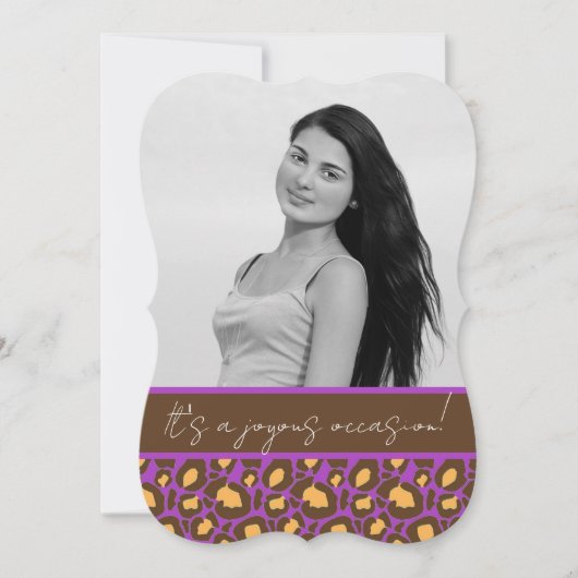 Uitnodiging van de Quinceanera-partij (Paars) (Voorkant)