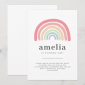 Uitnodiging van de Rainbow Birthday (Voorkant / Achterkant)