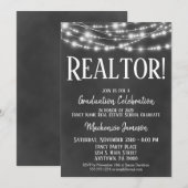Uitnodiging van de Realtor Graduation Party van Ch (Voorkant / Achterkant)