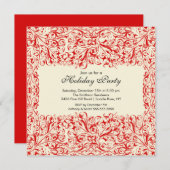 Uitnodiging van de Red & Cream  Vakantie (Voorkant / Achterkant)