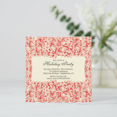 Uitnodiging van de Red & Cream  Vakantie (Staand voorkant)