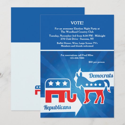 Uitnodiging van de Republikeinen en Democraten (Voorkant / Achterkant)