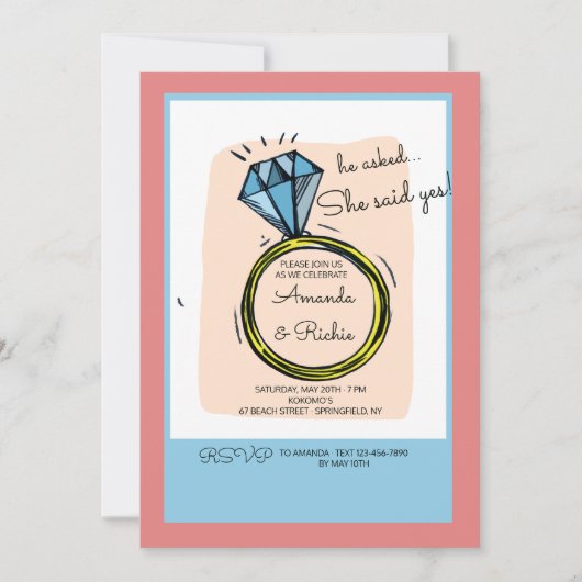 Uitnodiging van de Ring Engagement Party (Voorkant)