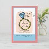 Uitnodiging van de Ring Engagement Party (Staand voorkant)