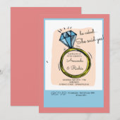 Uitnodiging van de Ring Engagement Party (Voorkant / Achterkant)