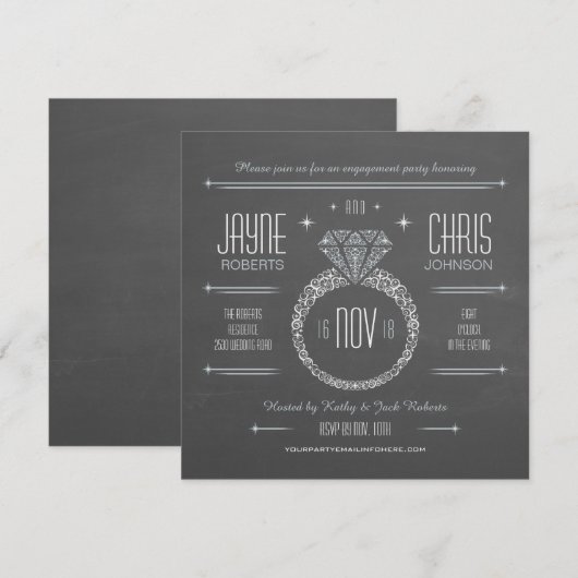 Uitnodiging van de Ringpartij van het Verloving va (Voorkant / Achterkant)