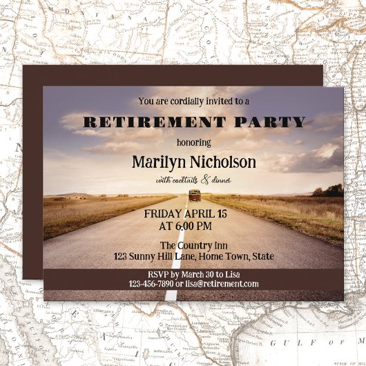Uitnodiging van de Road Country Retirement Party
