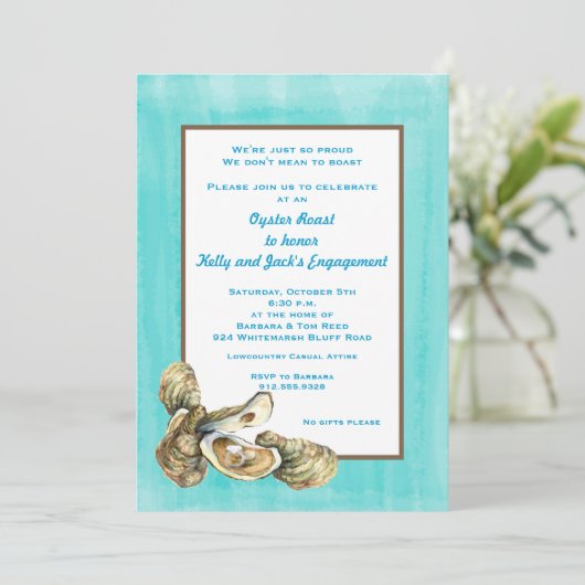 Uitnodiging van de Roast Party van het verloving (Staand voorkant)