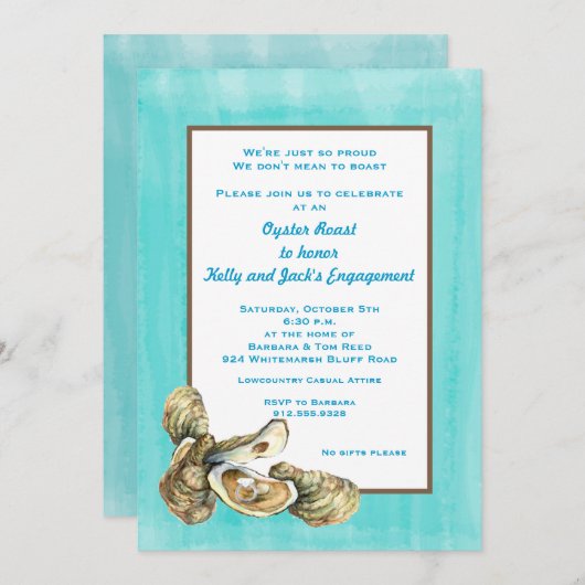 Uitnodiging van de Roast Party van het verloving (Voorkant / Achterkant)