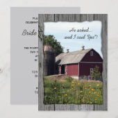 Uitnodiging van de Rode Barn Country Engagement Pa (Voorkant / Achterkant)