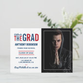 Uitnodiging van de Rode en Blauwe GraduPartij (Staand voorkant)