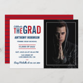 Uitnodiging van de Rode en Blauwe GraduPartij (Voorkant / Achterkant)