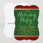 Uitnodiging van de Rode en Groene Elegant Vakantie (Voorkant / Achterkant)
