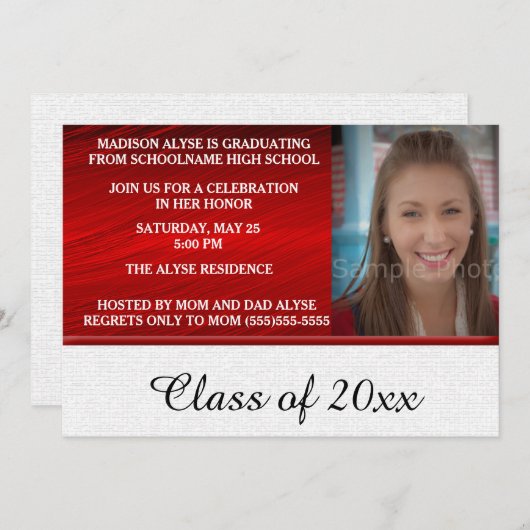 Uitnodiging van de Rode en Witte GraduPartij (Voorkant / Achterkant)