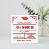 Uitnodiging van de Rode en Witte GraduPartij (Staand voorkant)