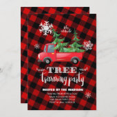 Uitnodiging van de Rode Spaanplaat-boomstam (Voorkant / Achterkant)