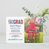 Uitnodiging van de Rode, Witte en Blauwe GraduPart (Staand voorkant)