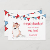 Uitnodiging van de Royal Corgi-partij (klein) (Voorkant / Achterkant)