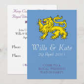 Uitnodiging van de Royal Wedding Watch Party (Blau (Voorkant / Achterkant)