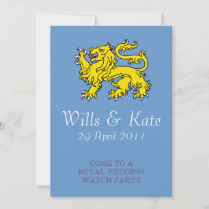 Uitnodiging van de Royal Wedding Watch Party (Blau