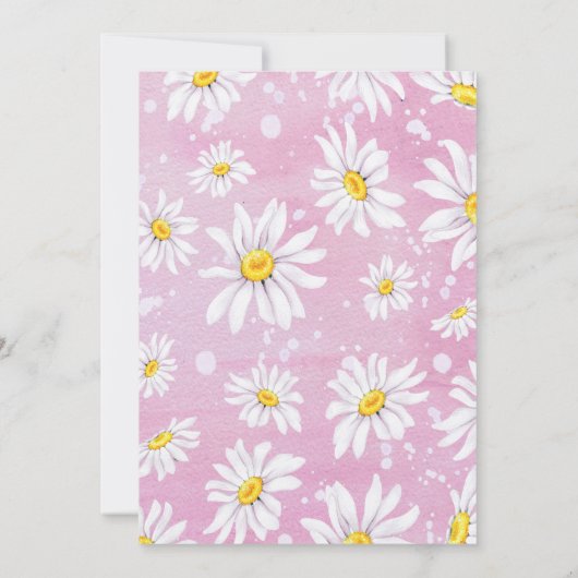 Uitnodiging van de roze Daisy Surprise Retirement (Achterkant)