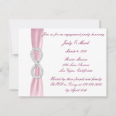 Uitnodiging van de roze Diamond Infinity Engagemen (Voorkant)