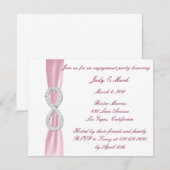 Uitnodiging van de roze Diamond Infinity Engagemen (Voorkant / Achterkant)