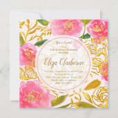 uitnodiging van de roze en de goudbloem (Voorkant)