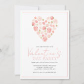 Uitnodiging van de rozen Heart Valentijnsdag Party (Voorkant)