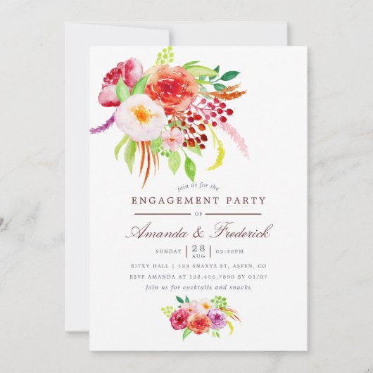 Uitnodiging van de Rustic Charm Engagement Party (Voorkant)